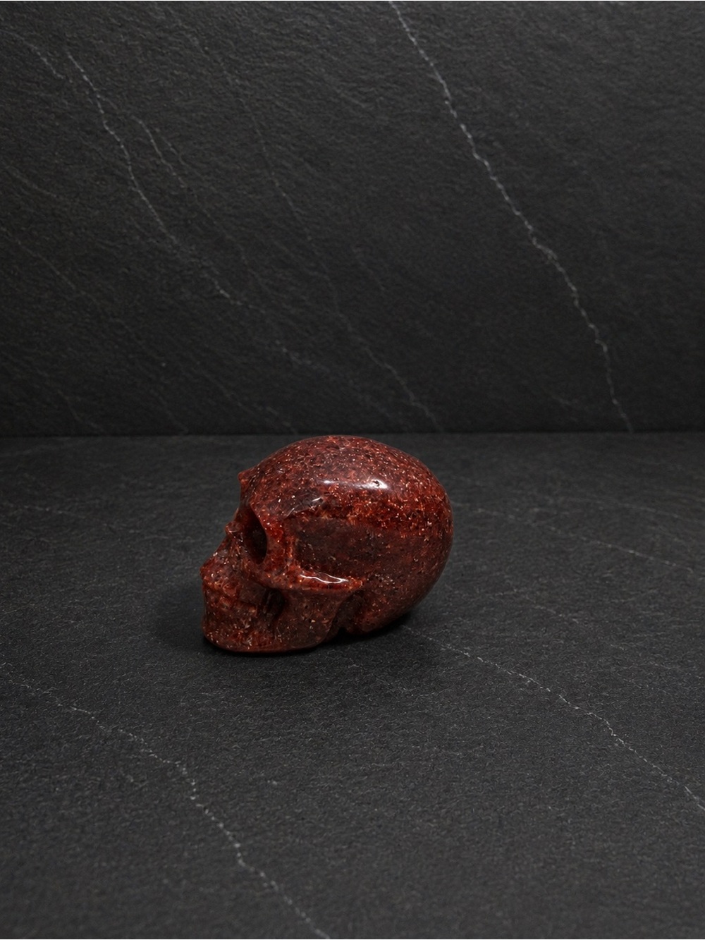 Strawberry Quartz Skull - Picture 3 of 3